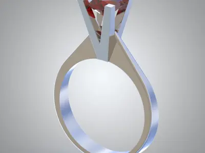 Diamond ring 0347 3D printable model Free 3D print model