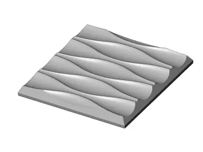 Undulated wave 3d decor wall relief N01 3D print model