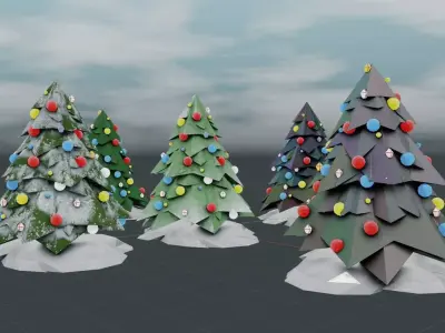 Christmas Tree Low Poly 2021 Free low-poly 3D model