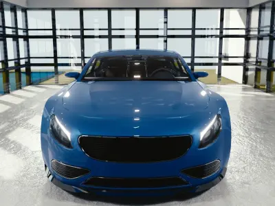 BLENDER EEVEE Brandless Extended Wheelbase 4 door sedan Low-poly 3D model