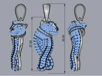 Panthere Pendant Brand Jewelry 3D print model