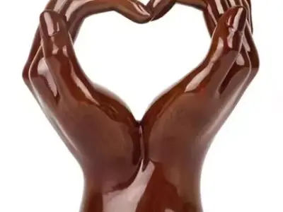 Heart Gesture Sculpture Resin Abstract Hand Love -3D print 3D print model