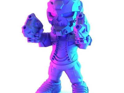 Desert Skull Cyberpunk toy 3D print model