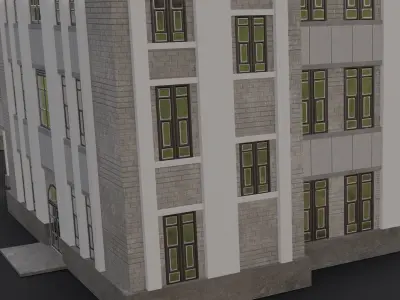 Building structure 3D Model Low-poly 3D model