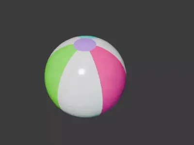 Colorful Beach Ball Free low-poly 3D model