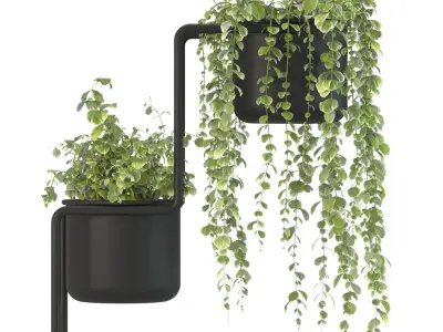 metal plant set 01 3D Model Collection