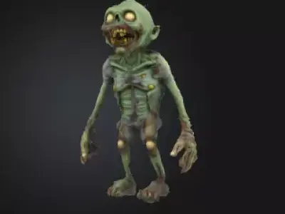Zombie Boy 3D Model Realistic Horror Sculpture Free 3D print model