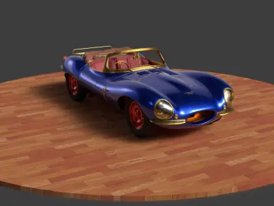 Chinese blue  vintage car   3D model