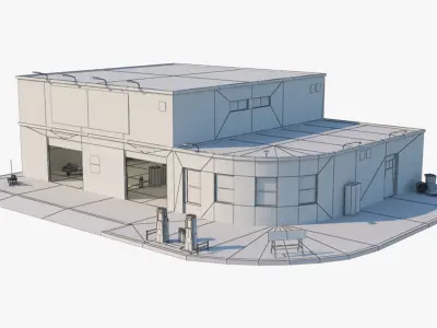 Car Repair Workshop Low-poly 3D model