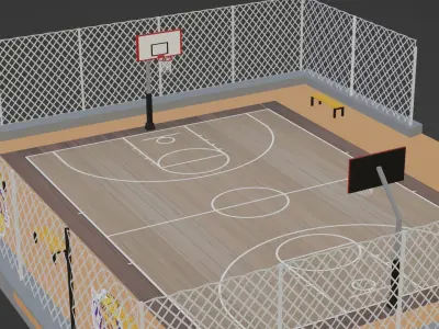 Basketball Stadium - Los Angeles Lakers Low-poly 3D model