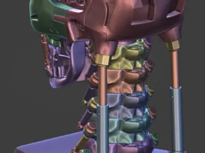 Animatronic T-800 Terminator skull with face tracking 3D print model