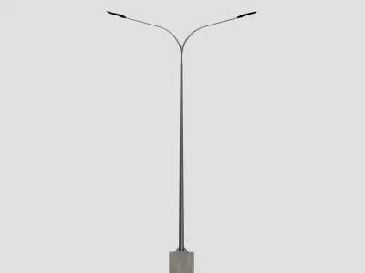 6MT LIGHTING POLE-DOUBLE BENDING ARM 3D model
