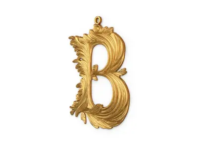 Alphabet Letter B Pendant  3D print model