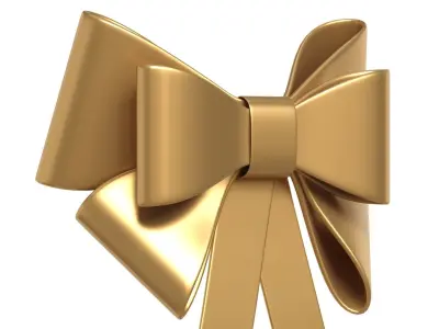 Christmas Bow Ribbon 09 Low-poly 3D model