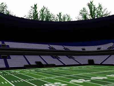 American football stadium Low-poly 3D model 6