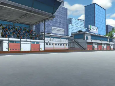 Race Track dragrace Actions 3D model