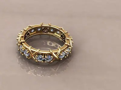 Ring Tiffany 8 Sixteen Stone Ring 3D print model 3D print model