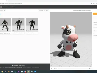 Character003 Animated Cow 3D Low-poly 3D model
