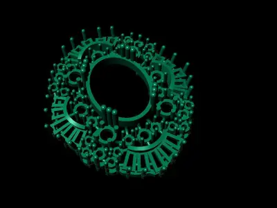 Luxury earrings brackets spirals 3D print model