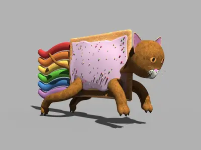 Nyan Cat Pop Tart Cat Low-poly 3D model