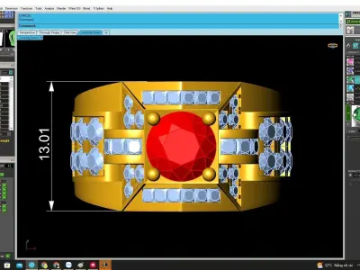 Luxury Split Shank Gemstone Diamond Ring for Women  4726 3D print model