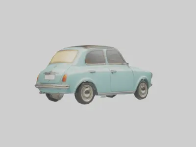 Retro Compact Car model Low-poly 3D model