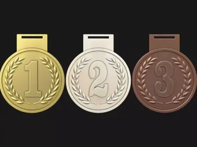 Award Medal 1-2-3 3D print model