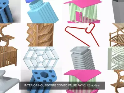 INTERIOR HOUSEWARE COMBO VALUE PACK 3D Model Collection