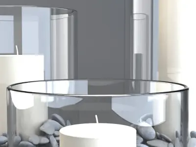 Glass Candle Holder Set 3D model
