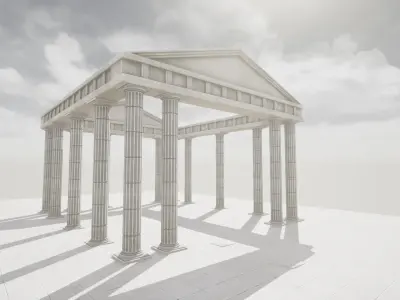 Roman Temple Low-poly 3D model buy