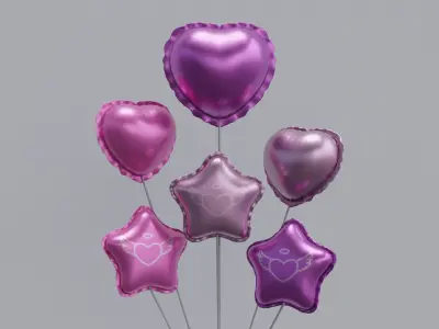 balloons Low-poly 3D model