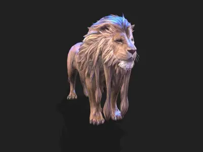 lion animations Low-poly 3D model