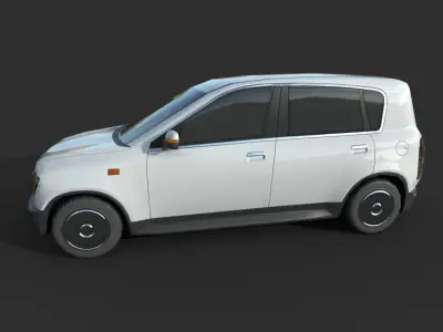 Generic  Hatchback 01 Clean White Low-poly 3D model