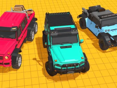 Offroad Jeeps Pack - SUVs Low-poly 3D model