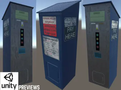 Parking Meter Ticket Automat Next Gen PBR Real Time Asset Low-poly 3D model
