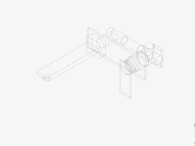 Wall Mixer Set - Luxury - Glide - Basin Low-poly 3D model