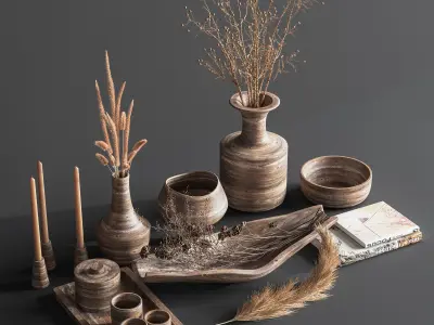 decorative set 11  Wooden decoration  3D model