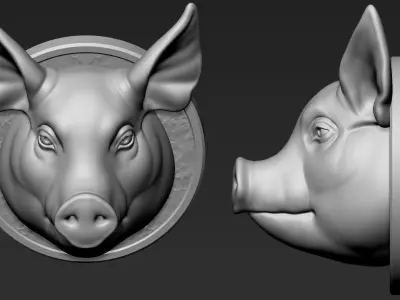Pig Head 3D print model