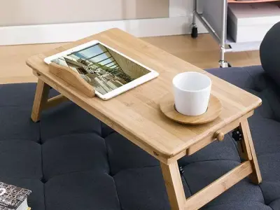 Folding wooden table camping car picnic 3D model