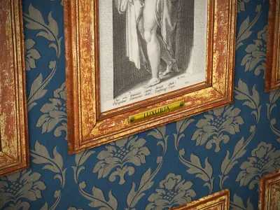 Seven Deadly Sins - Seven Virtues - antique wall art Low-poly 3D model