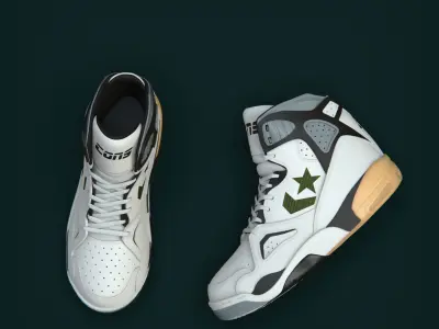 4-Sneakers pair of basketball shoes 3D model
