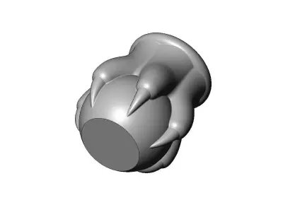 Carved six paws claw legs eagle classic baroque urn and vase  3D print model