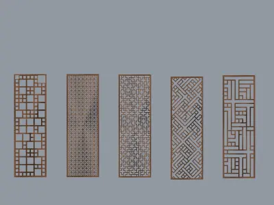 collection of partions Low-poly 3D model