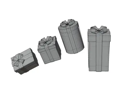 Gift Boxes Set 3D model For Free Free 3D model