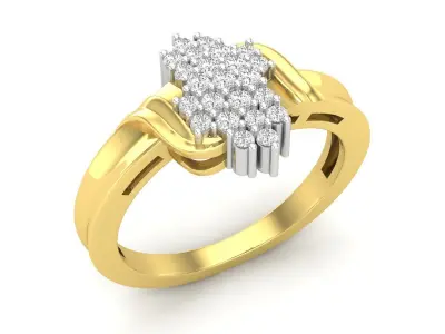 AV 499 Diamond Ladies Cluster Right Hand Ring  3D print model