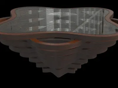 Curved Rhombus Coffee Table 3D model
