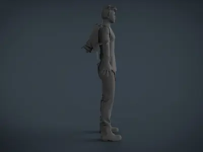 man hungry Free low-poly 3D model