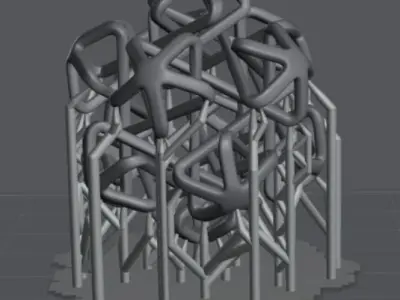 Icosahedron bloom pre-supported 3D print model