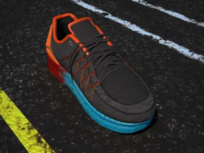 Marathon Shoe Size No 45 Low-poly 3D model