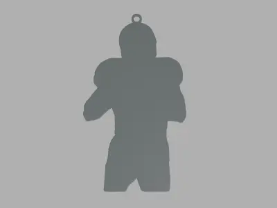 American Football Key Ring Chain 02 Low-poly 3D model